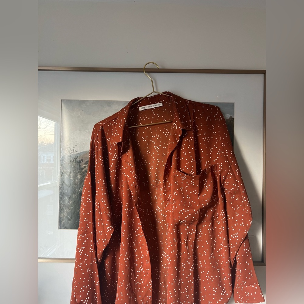 12th tribe x the salty blonde Polka dot blouse size M
